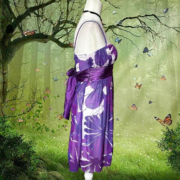 City Triangles from Ross Y2k 90s womens Purple Floral Mini summer Dress NWOT - Picture 12 of 12